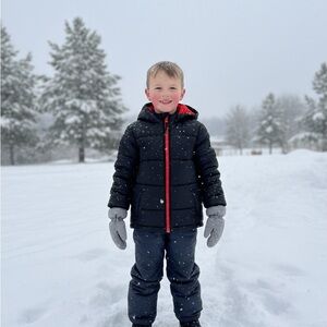 Liberty Valor Urban Boys Black & Red Puffer Jacket - Size 8